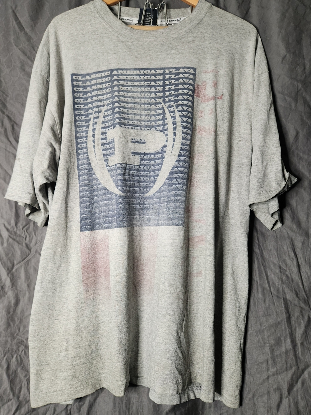 Phat Farm Grey Short Sleeve Tee with Navy Logo